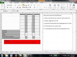 Using Excel to find basics statistics