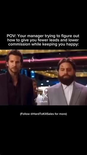Israel Atkins on Instagram: "🤣Send to people in Sales📤(FOLLOW @HardToKillSales for more🙌) When your manager swears they’re “optimizing comp” but somehow you get less leads AND less commission 😭💯 — — — — — #SalesMemes #SalesHumor #SalesManager #CommissionSales #SalesLife — — — sales commission cut meme | fewer leads meme | sales manager math meme | comp plan change meme | sales pay structure meme | getting fewer leads sales | commission reduction meme | sales leadership meme | toxic sales cu