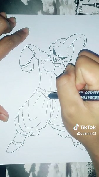 Membalas @arefizg Draw Buu #drawing #fanart #foryou #dragonball #fyp #dragonballz #kidbuu #goku #anime #animeedit #gohan #vegito #naruto #boruto #fypシ #sketch