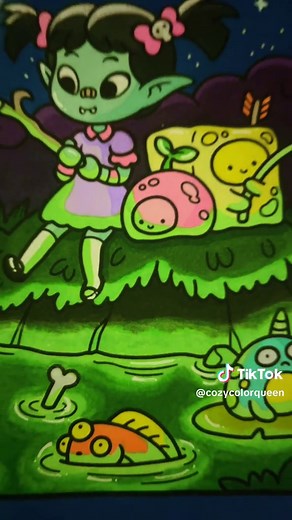 Spooky season is here 👻 . . .@cocowyocoloring #cozycoloring #cozycoloringbook #ohuhumarkers #ohuhu #coloring #glow #coloringpages #cocowyocoloring #spookyseason #radioactive #coloringtutorial #coloringbook #coloringpages