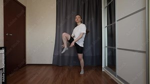 Teenage girl dancing at home, young dancer practicing in her room, diverse and joyful education experience.