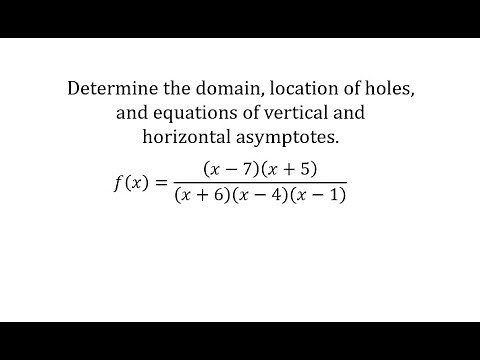 Determine Domain, Holes, and Asymptotes of a Rational Function (1)