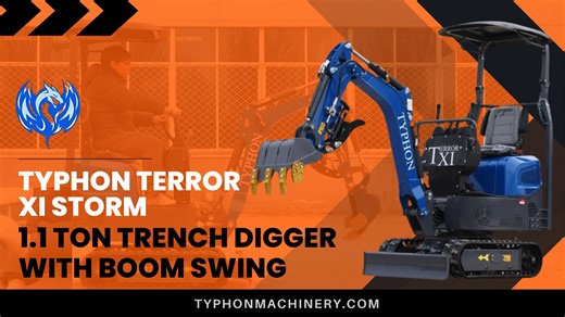 Watch the TYPHON TERROR XI STORM in Action! 💥 This mini excavator is built for small projects—boasting a 7.2KN bucket force, Boom Swing for extra flexibility, and easy maneuverability in tight spaces. Ideal for farms, gardens, parks, and more, it's powered by a robust 13.5hp Briggs & Stratton engine and engineered for outstanding durability. Experience versatility and precision in one compact machine. Watch now and see how it transforms your worksite! Buy now; https://typhonmachinery.com/store/