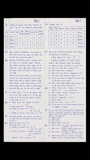 Class 9 Science Ch 8 Complete Answers | Revise Reflect Refine Solutions | Journey Inside The Atom