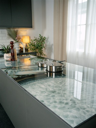 ​Is this magic or just genius? 🪄 This is Invisacook. ​Stop scrolling and look at this countertop. It’s not just a beautiful piece of Agate Azure ceramic—it’s actually a high-performance stove. 🤯 ​How it works: 1️⃣ Invisacook technology is installed beneath the ceramic surface. 2️⃣ It uses induction to heat your cookware directly. 3️⃣ The countertop remains safe to touch, making it the ultimate solution for small spaces and luxury islands. ​We’ve paired this setup with Vakumin cookware. Their S