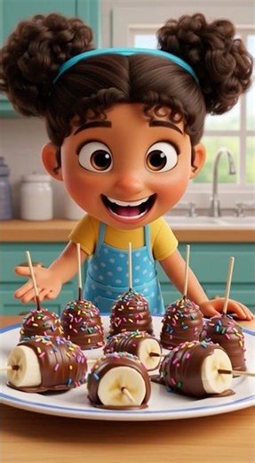 Banana Pop Surprise! 🍌🍫 Easy 3-Ingredient Treat for Kids!