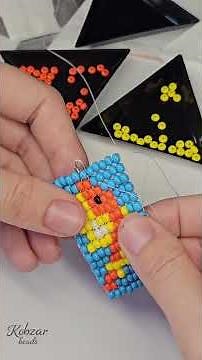 Easy beading tutorial. Fish pedant. Hand bead weaving / square stitch. Beading for beginners.