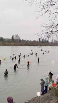 Lots of smelt dippers all along the cowlitz river