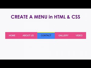 How to Create a Simple Menu in HTML and CSS || HTML & CSS Tutorial