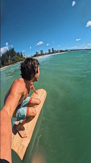 Riding a WOODEN surfboard called “Alaia”
