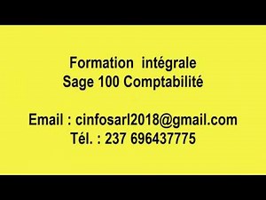 Formation intégrale Sage 100 Comptabilité