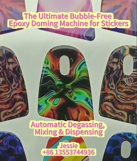 The Ultimate Bubble-Free Epoxy Doming Machine for Stickers Automatic Degassing, Mixing & Dispensing