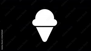 From the Glitch effect arises ice cream symbol. Then the TV turns off. Alpha channel Premultiplied - Matted with color black