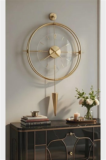 Gold Metal LED Wall Clock Large Modern Wall Clock, Gold Metal Glass Clock, Tempered Shatterproof Glass, Luxury Home Decor, Battery Operated - Etsy