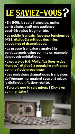 1938: Une radio déclenche la panique alien, et la France ?