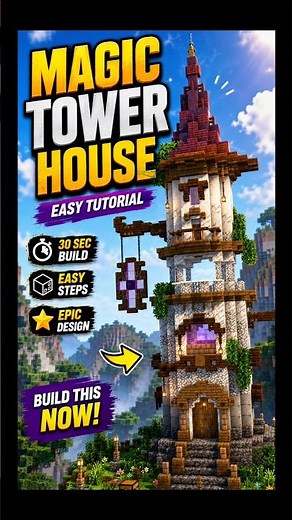 🏰 Minecraft Secret Magic Tower Build Tutorial 🔥 #shorts #minecraft #ekday ‪@ekday‬