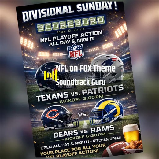 DIVISIONAL SUNDAY @ THE BOARD.... WATERBURY RULES APPLY! We’re open at 10AM with brunch, rolling straight into NFL PLAYOFF FOOTBALL ALL DAY. It’s snowing, it’s cold, and nobody here is scared of either. If you don’t want to watch football, go across the street or go up the hill. 👉 This is Scoreboard. We’re watching the games. 🏈 3:00 PM – Texans vs. Patriots 🏈 6:30 PM – Bears vs. Rams 🔥 Wings 🍻 Drinks 🥃 Shots 📺 Big screens. SOUND ON. 🍽️ Kitchen open all day & night No channel hopping. No 