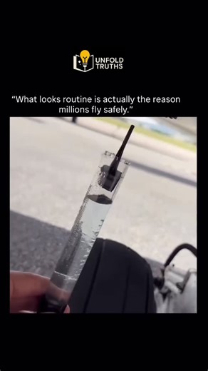 unfold.truths on Instagram: "“A tiny vial, a massive responsibility — this is how aviation keeps danger out before the engines even start.” Before many flights, pilots or ground crews draw a small sample of fuel into a clear vial to check for contamination, especially water. Jet fuel is lighter than water, so any droplets or a clear layer settle at the bottom — visible instantly when held against natural light. Why it matters: Water in aviation fuel can freeze at altitude, block filters, disrupt