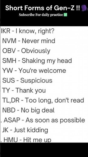 🚀✅Text Like a Gen Z! IKR?🗿Top Internet Slang Terms You NEED to Know!#shortsenglish #shorts #english