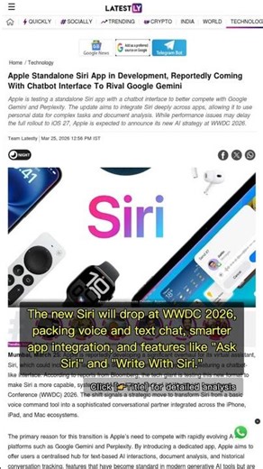 🧐👉 Apple Unveils Standalone Siri App: ChatGPT-Style AI Coming to iOS 27 #QixNewsAI
