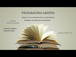 Preparatoria Abierta Módulo 1 De la información al Conocimiento Unidad 3