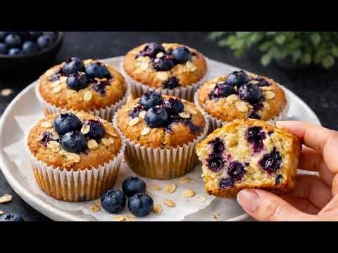 Eat This to Lose Weight! | No Flour No Sugar Banana Oatmeal Muffins