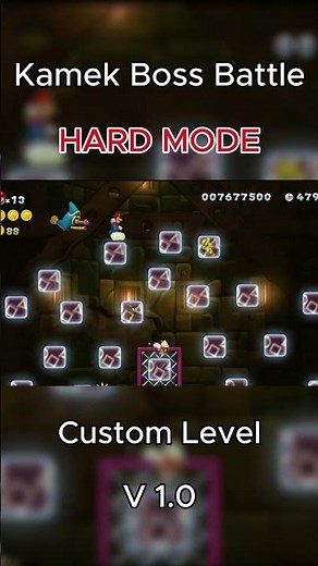 Kamek Boss Battle Hard Mode — New Super Mario Bros. U #shorts