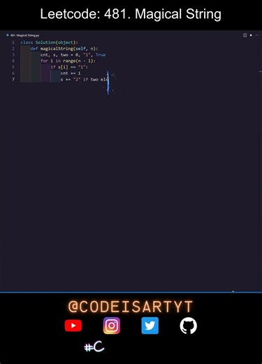 LeetCode 481: Magical String | Python Solution in Under 60 Seconds