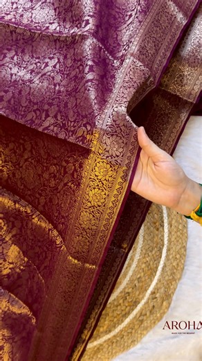 AMRITHA on Instagram: "Finally introducing Aroha 🤍 Launching now ✨ Follow @arohaclothingco for timeless sarees, kurti sets & co-ord sets. . Royal Wine Banarasi Silk Saree with Running Blouse. . Visit out website Link is in "Bio" www.arohaclothingco.in Code : Search - AROSR001 . . The premium silk fabric drapes beautifully, offering comfort, richness, and a graceful silhouette. Fabric: Banarasi Silk • Color: Royal wine with gold zari weaving • Design: All-over floral brocade • Blouse: Run