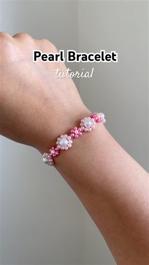 pearl bracelet tutorial #beadedbracelet #tutorial #diy #preppy