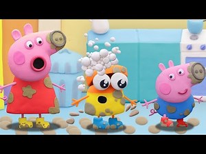 Peppa Pig Official Channel | Muddy Puddle Jump with Peppa | Play-Doh Show Stop Motion