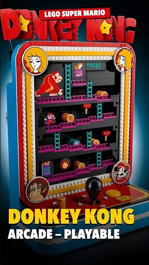 LEGO Playable Donkey Kong Arcade Machine | Super Mario Set #72051 #lego #donkeykong #arcade