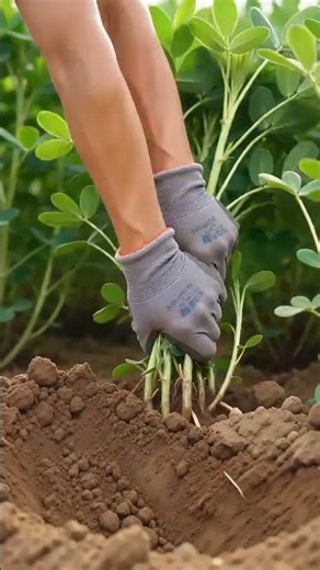 Harvesting Fresh Peanuts by Hand #shorts