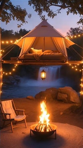 Waterfall Tree Tent Transformation 🌲 From Wild Riverside to Luxury Glamping Paradise