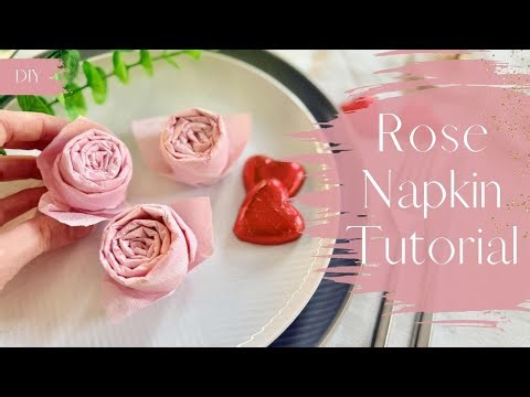 How to Fold a Rose Napkin 🌹 Easy Napkin Tutorial for Valentine's Day