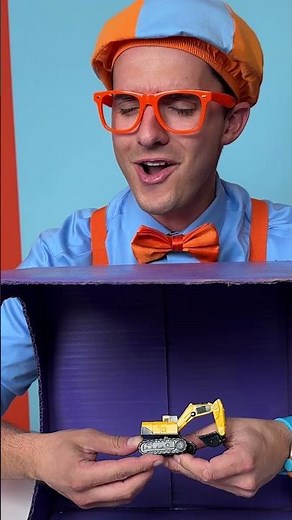 Is that a MYSTERY EXCAVATOR?! Blippi's 5 Senses Mystery Box! #blippi #shorts