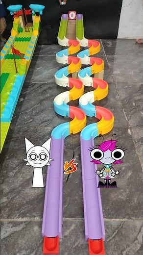 Wenda Sprunki VS Maggie Pesky In Marble Run ASMR