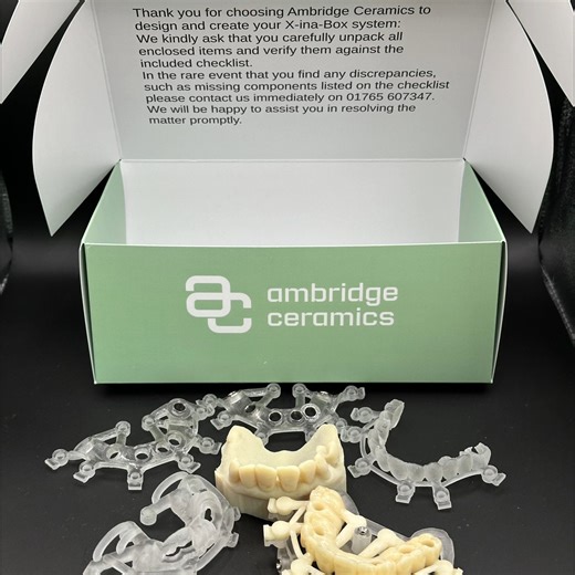 X-ina-Box = the ultimate stackable surgical guide system from Ambridge Ceramics 🚀🦷 Designed to provide predictable, prosthetically-driven implant workflows from start to finish: • Bone reduction guides for optimal osteoplasty • Stackable drilling & implant placement guides for precision positioning • Multi-unit abutment positioning guides for a streamlined prosthetic phase • Provisional full-arch prosthesis for immediate aesthetics and function All digitally planned and crafted to enhance accu