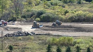 Time Lapse Construction Site Excavators And Dump Truck