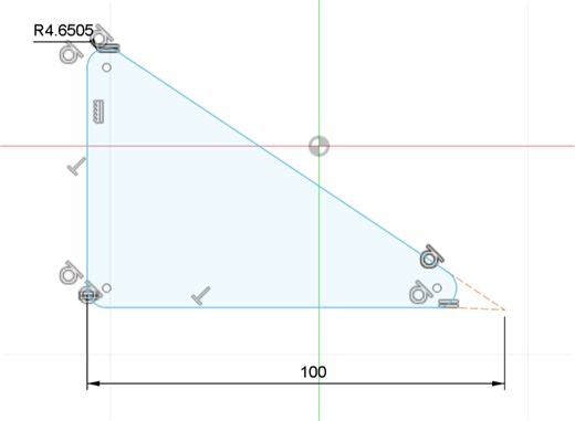 Dimensions of a intersection with radius