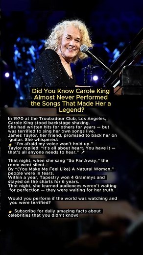 Carole King Almost Never Performed the Songs... #caroleking