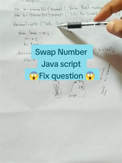 Important question of class 12 Javascript swap number solution #javascript #computer #class12