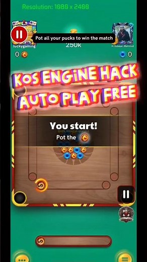 Kos engine hack free download || Auto play carrom pool #carrom #carrompool