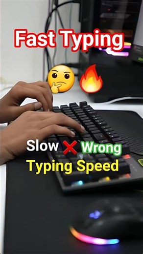 "Fast Typing Trick: 90% लोग नहीं जानते! ⌨️🔥" || "बिना कीबोर्ड देखे टाइप करना सीखें! 🖐️✨" #typing