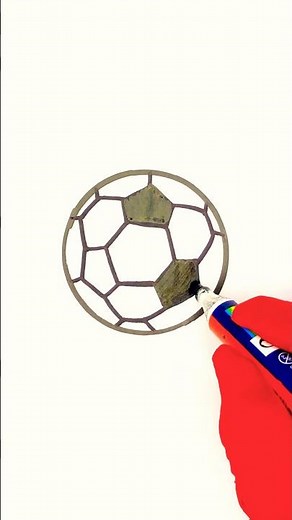Como dibujar un balón de futbol. #futbol #balon #fútbol