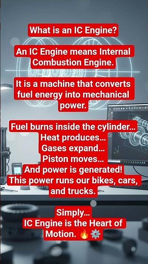 How IC Engine Works? Simple Explanation ⚙️ #shorts