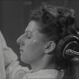 Early plastic surgery scenes at a practice in Hampstead, London. Taken from the British Pathe reel 'Plastic Surgery' (1950). The woman undergoes a nose job, and we see before and after shots of a rooked nose and then a more straightened nose. | Vintage Everyday