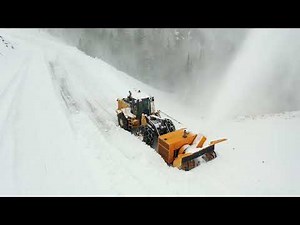 Beartooth Highway Clearing - Drone - Week of April 24-27, 2023 - Blowing snow up to Vista Point