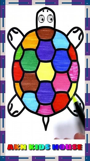 Turtle Coloring #turtle #coloring #animals #shorts