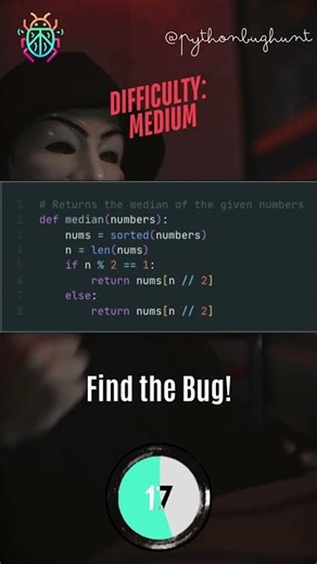Python Bug - Medium Median
